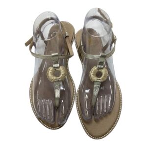 Bruno Magli Jenna T Strap Flat Sandal Size EU 38.5